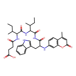 Succinyl-isoleucyl-isoleucyl-tryptophyl-methylcoumarinamide structure