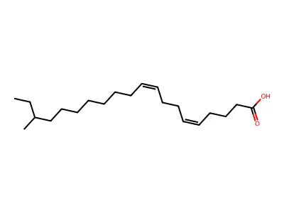 18-甲基二十碳-5,9-二烯酸 structure