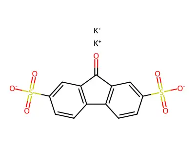 Dipotassium 9-oxofluorene-2,7-disulfonate structure