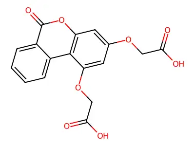 2,2'-[(6-oxo-6H-benzo[c]chromene-1,3-diyl)bis(oxy)]diacetic acid structure