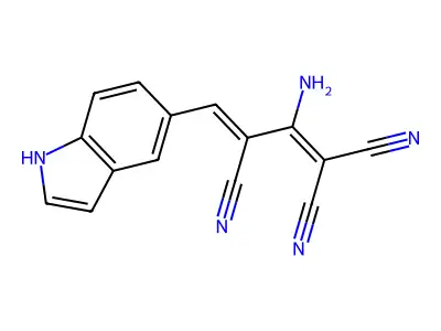 2-氨基-4-(1H-吲哚-5-基)丁-1,3-二烯-1,1,3-三甲腈 structure
