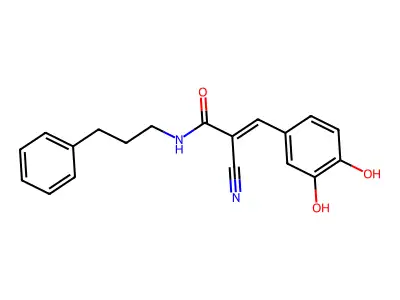 2-氰基-3-(3,4-二羟基苯基)-N-(3-苯丙基)丙烯酰胺 structure