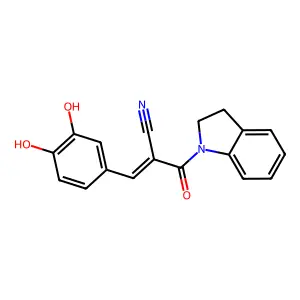 (Z)-2-(2,3-dihydroindole-1-carbonyl)-3-(3,4-dihydroxyphenyl)prop-2-enenitrile structure