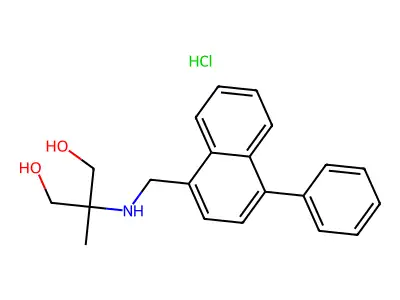 1,3-Propanediol, 2-methyl-2-(((4-phenyl-1-naphthalenyl)methyl)amino)-, hydrochloride structure