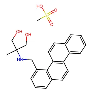 1,3-propanediol, 2-((4-chrysenylmethyl)amino)-2-methyl-, methanesulfonate (salt) structure