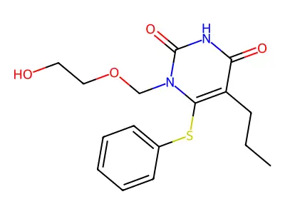 1-((2-Hydroxyethoxy)methyl)-6-(phenylthio)-5-propyluracil structure