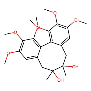 1,2,3,10,11,12-Hexamethoxy-6,7-dihydroxy-6,7-dimethyldibenzocyclooctadiene structure