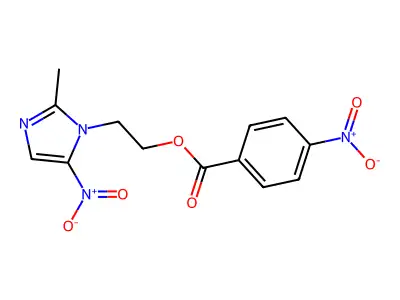1H-Imidazole-1-ethanol, 2-methyl-5-nitro-, 1-(4-nitrobenzoate) structure