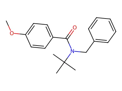 N-benzyl-N-tert-butyl-4-methoxybenzamide structure