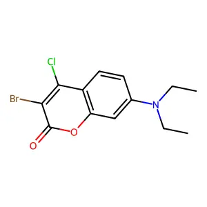 3-Bromo-4-chloro-7-diethylamino-chromen-2-one structure