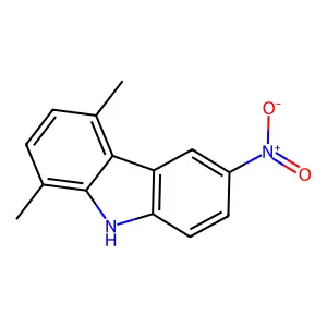 9H-Carbazole, 1,4-dimethyl-6-nitro- structure