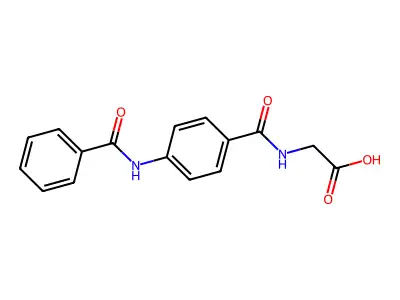 (4-Benzoylamino-benzoylamino)-acetic acid structure