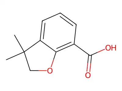 2,3-Dihydro-3,3-dimethyl-7-benzofurancarboxylic acid structure