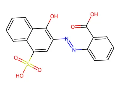 2-[(1-Hydroxy-4-sulfonaphthalen-2-yl)diazenyl]benzoic acid structure