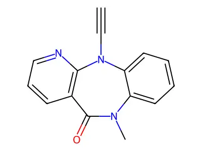 N11-Acetenyl-N6-methyl-6,11-dihydro-5H-pyrido(2,3-b)(1,5)benzodiazepin-5-one structure