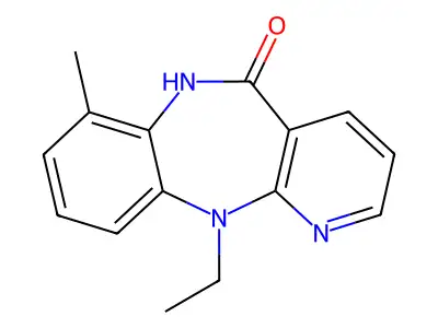 N11-Ethyl-7-methyl-6,11-dihydro-5H-pyrido(2,3-b)(1,5)benzodiazepin-5-one structure