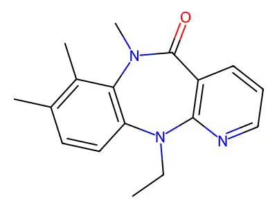 N11-Ethyl-7,8,N6-trimethyl-6,11-dihydro-5H-pyrido(2,3-b)(1,5)benzodiazepin-5-one structure