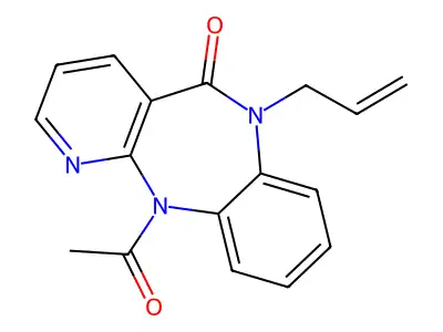 N11-Acetyl-N6-(2-propenyl)-6,11-dihydro-5H-pyrido(2,3-b)(1,5)benzodiazepin-5-one structure