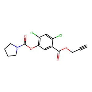 (2,4-Dichloro-5-prop-2-ynoxycarbonylphenyl) pyrrolidine-1-carboxylate structure