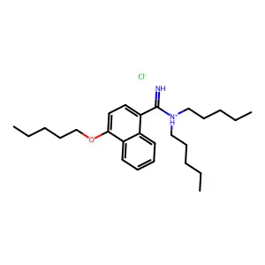 1-Naphthamidine, N,N-dipentyl-4-pentyloxy-, monohydrochloride structure