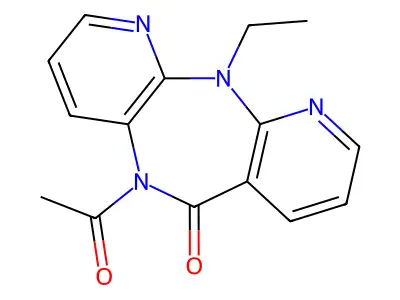 N5-Acetyl-N11-ethyl-5,11-dihydro-6H-dipyrido(3,2-b:2',3'-e)(1,4)diazepin-6-one structure