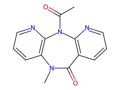 N11-Acetyl-N5-methyl-5,11-dihydro-6H-dipyrido(3,2-b:2',3'-e)(1,4)diazepin-6-one structure