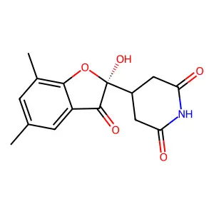 4-(2-Hydroxy-5,7-dimethyl-3-oxo-1-benzofuran-2-yl)piperidine-2,6-dione structure
