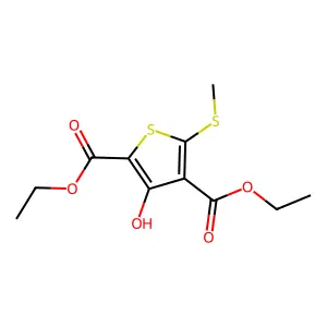 Diethyl 3-hydroxy-5-(methylsulfanyl)-2,4-thiophenedicarboxylate structure