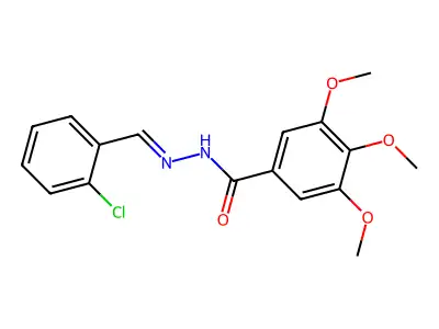 N-[(2-chlorophenyl)methylideneamino]-3,4,5-trimethoxybenzamide structure