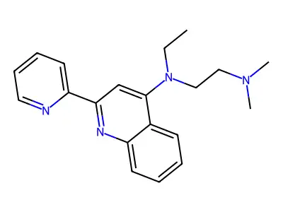 N-[2-(Dimethylamino)ethyl]-N-ethyl-2-(2-pyridyl)-quinolin-4-amine structure