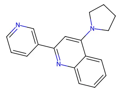 Quinoline, 2-(3-pyridinyl)-4-(1-pyrrolidinyl)- structure