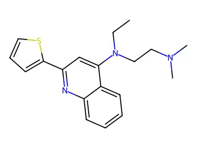 N-[2-(Dimethylamino)ethyl]-N-ethyl-2-(2-thienyl)-quinolin-4-amine structure