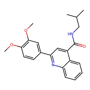 2-(3,4-dimethoxyphenyl)-N-(2-methylpropyl)quinoline-4-carboxamide structure