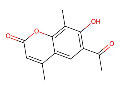 6-acetyl-7-hydroxy-4,8-dimethyl-2H-chromen-2-one structure