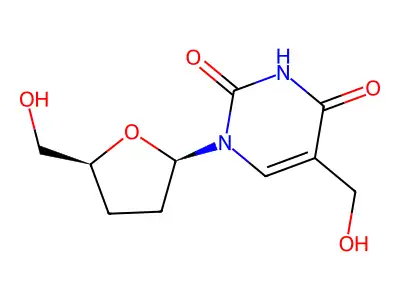 Thymidine, 3'-deoxy-alpha-hydroxy- structure