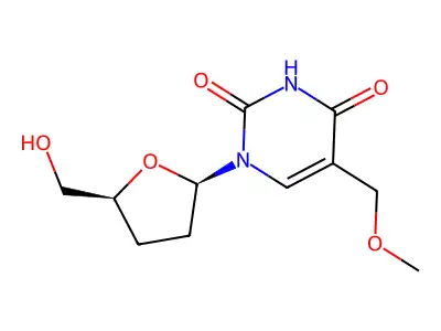 Thymidine, 3'-deoxy-alpha-methoxy- structure