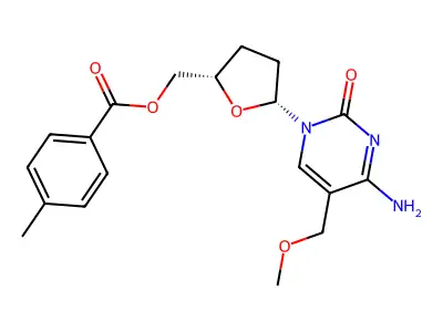 Cytidine, 2',3'-dideoxy-5-(methoxymethyl)-, 5'-(4-methylbenzoate) structure