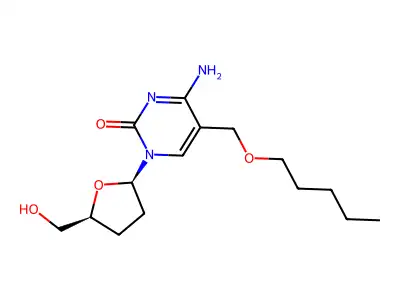 Cytidine, 2',3'-dideoxy-5-((pentyloxy)methyl)- structure