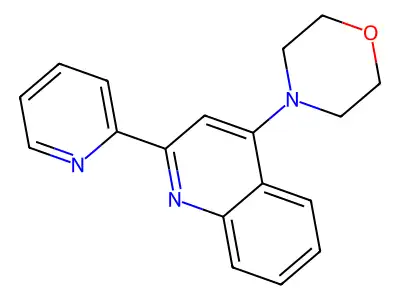 Quinoline, 4-(4-morpholinyl)-2-(2-pyridinyl)- structure