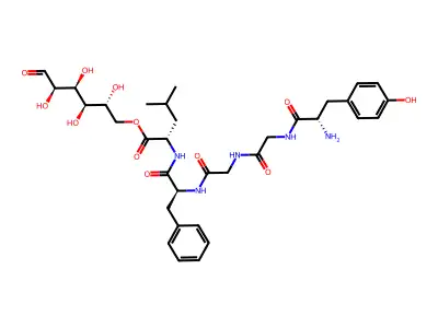 6-(Tyrosylglycylglycylphenylalanylleucyl)-D-glucopyranose structure
