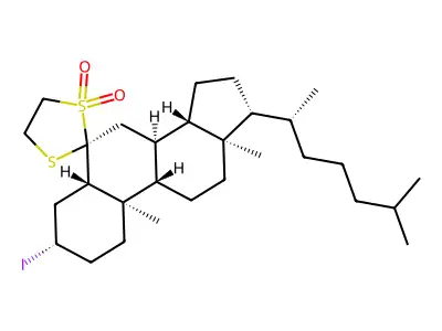 3-beta-Iodo-6,6-ethylene-alpha-sulfonyl-beta-thio-5-alpha-cholestane structure