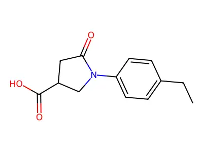 1-(4-Ethylphenyl)-5-oxopyrrolidine-3-carboxylic acid structure