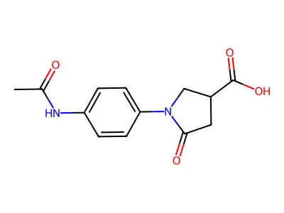 1-[4-(Acetylamino)phenyl]-5-oxopyrrolidine-3-carboxylic acid structure