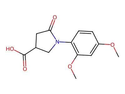 1-(2,4-Dimethoxyphenyl)-5-oxopyrrolidine-3-carboxylic acid structure