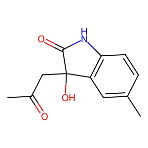 (3R)-1,3-Dihydro-3-hydroxy-5-methyl-3-(2-oxopropyl)-2H-indol-2-one structure