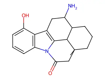 Isoquino(2,1,8-lma)carbazol-5(1H)-one, 2,3,3a,4,11,12,12a,12b-octahydro-12-amino-10-hydroxy-3a-methyl-, (3aR-(3a-alpha,12-alpha,12a-alpha,12b-alpha))- structure