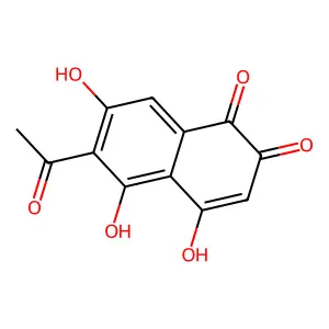 6-Acetyl-4,5,7-trihydroxynaphthalene-1,2-dione structure