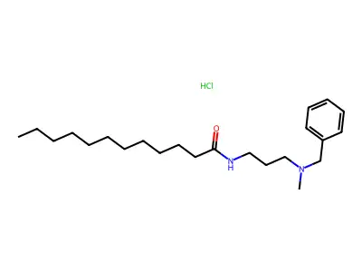 Dodecanamide, N-(3-(methyl(phenylmethyl)amino)propyl)-, monohydrochloride structure