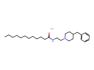 Dodecanamide, N-(2-(4-(phenylmethyl)-1-piperidinyl)ethyl)-, monohydrochloride structure
