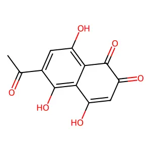 6-Acetyl-2,5,8-trihydroxy-1,4-naphthoquinone structure